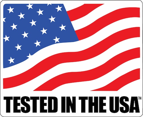 Tested In USA Logo Tested in the USA Certification Mark Registered by Compliancetesting.com